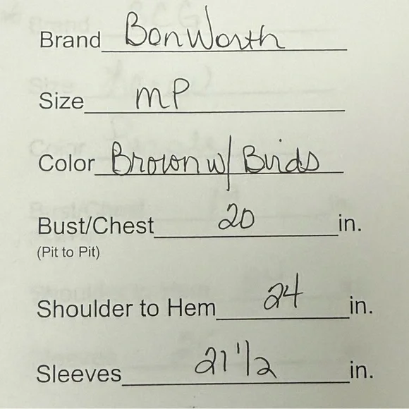 BonWorth Petite Brown Embroidered Bird Floral Button Cardigan Sweater M - Picture 7 of 7